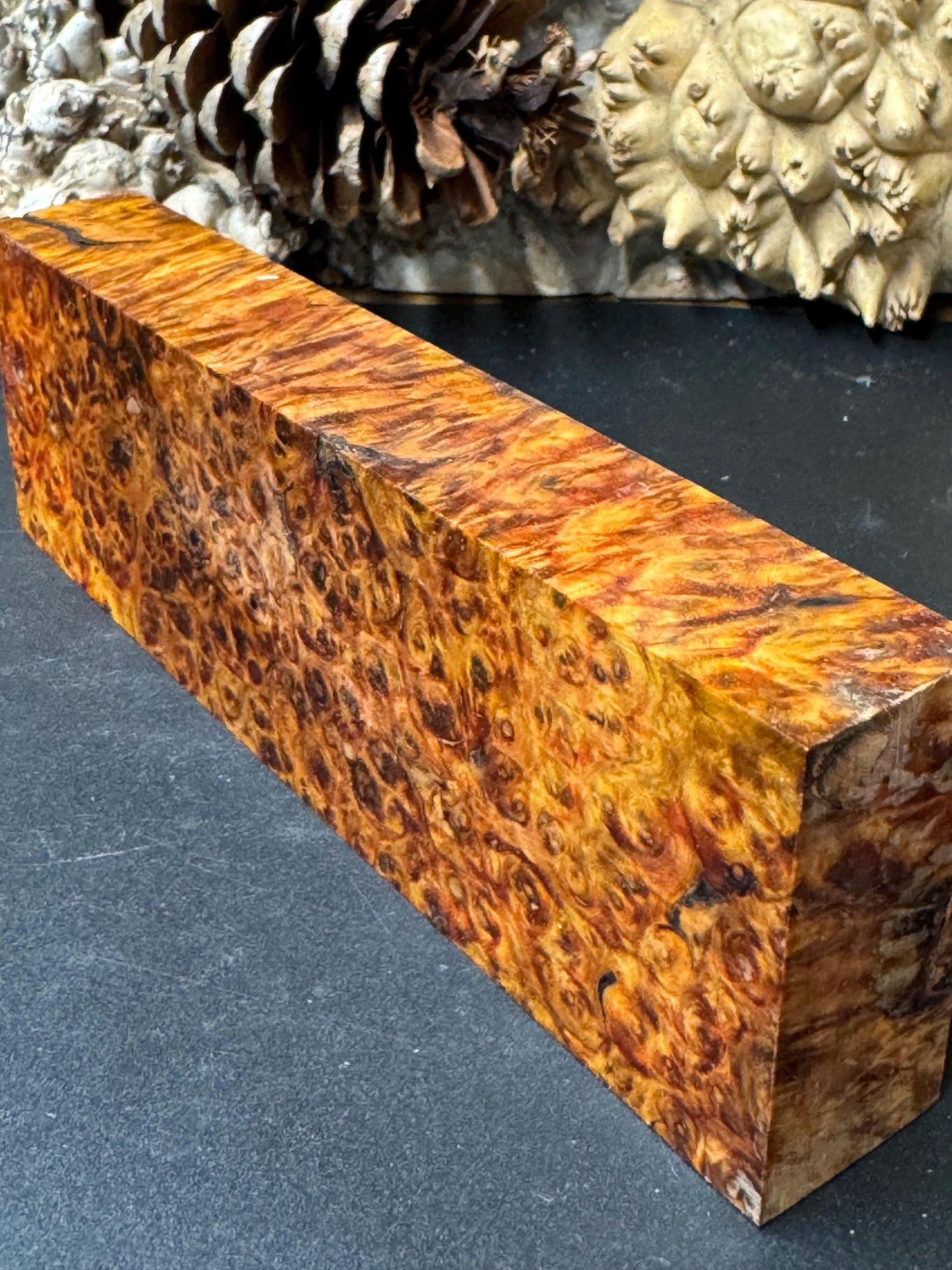 Stabilized Amboyna Burl Turning Block/ 1911 Grips / Knife Block AB19