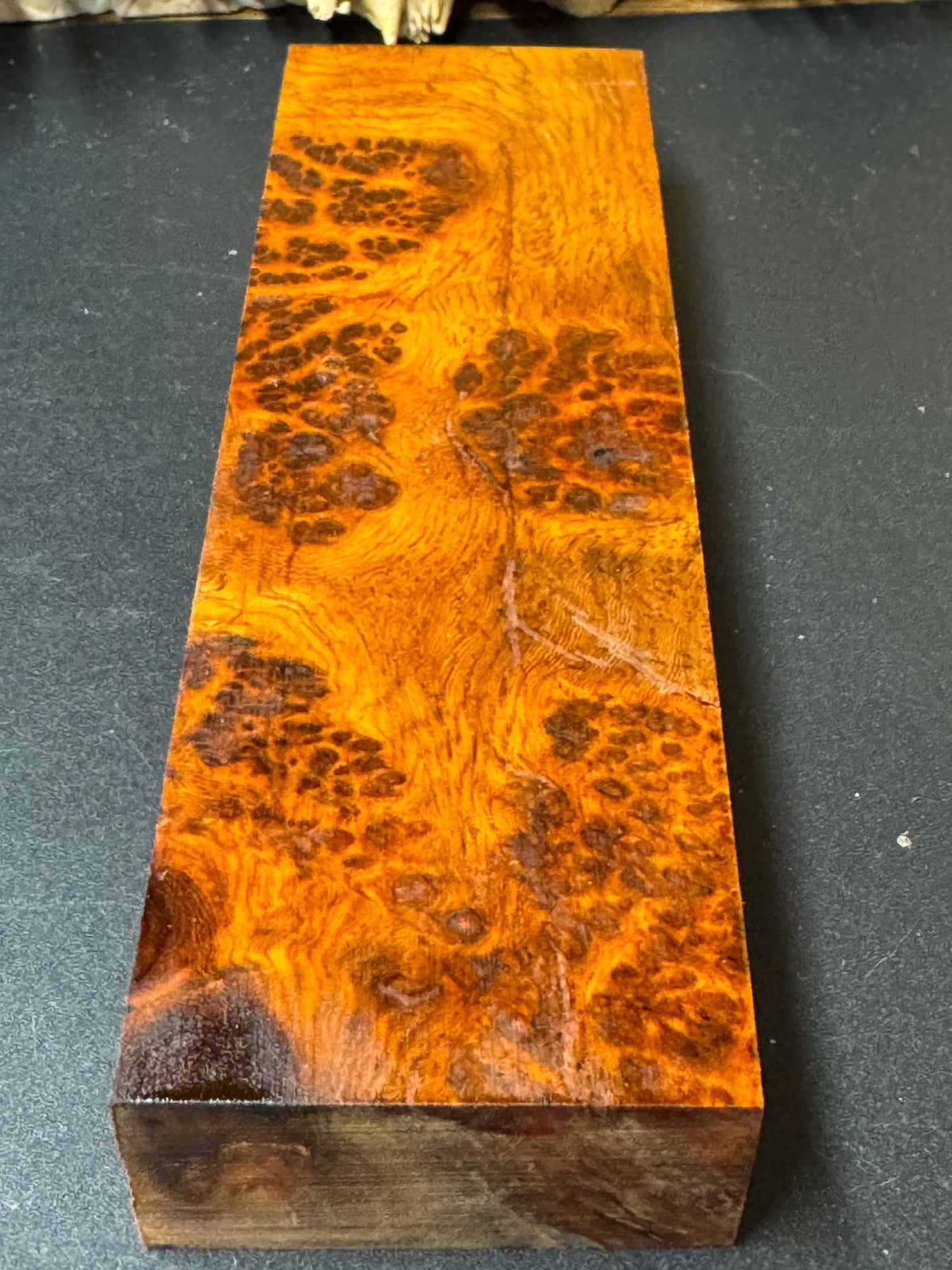 Stabilized Amboyna Burl Turning Block/ 1911 Grips / Knife Block AB21