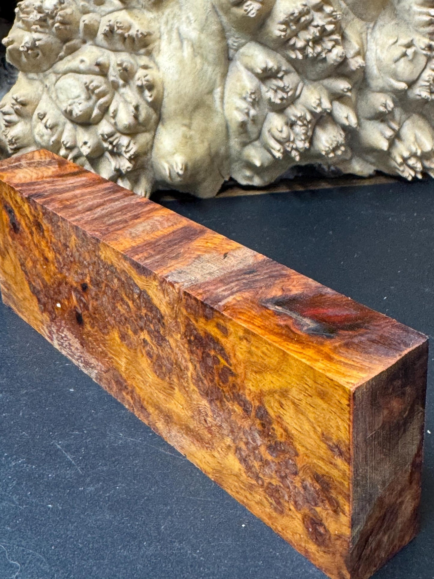 Stabilized Amboyna Burl Turning Block/ 1911 Grips / Knife Block AB21